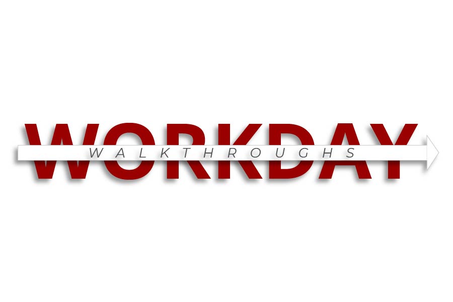 Graphic Workday Walkthroughs logo showing the word Workday with an arrow across the front